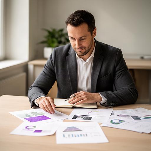 Raif Zenteno mit Unterlagen zur Cashflow-Planung für ein Schweizer KMU